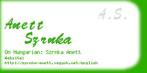 anett szrnka business card